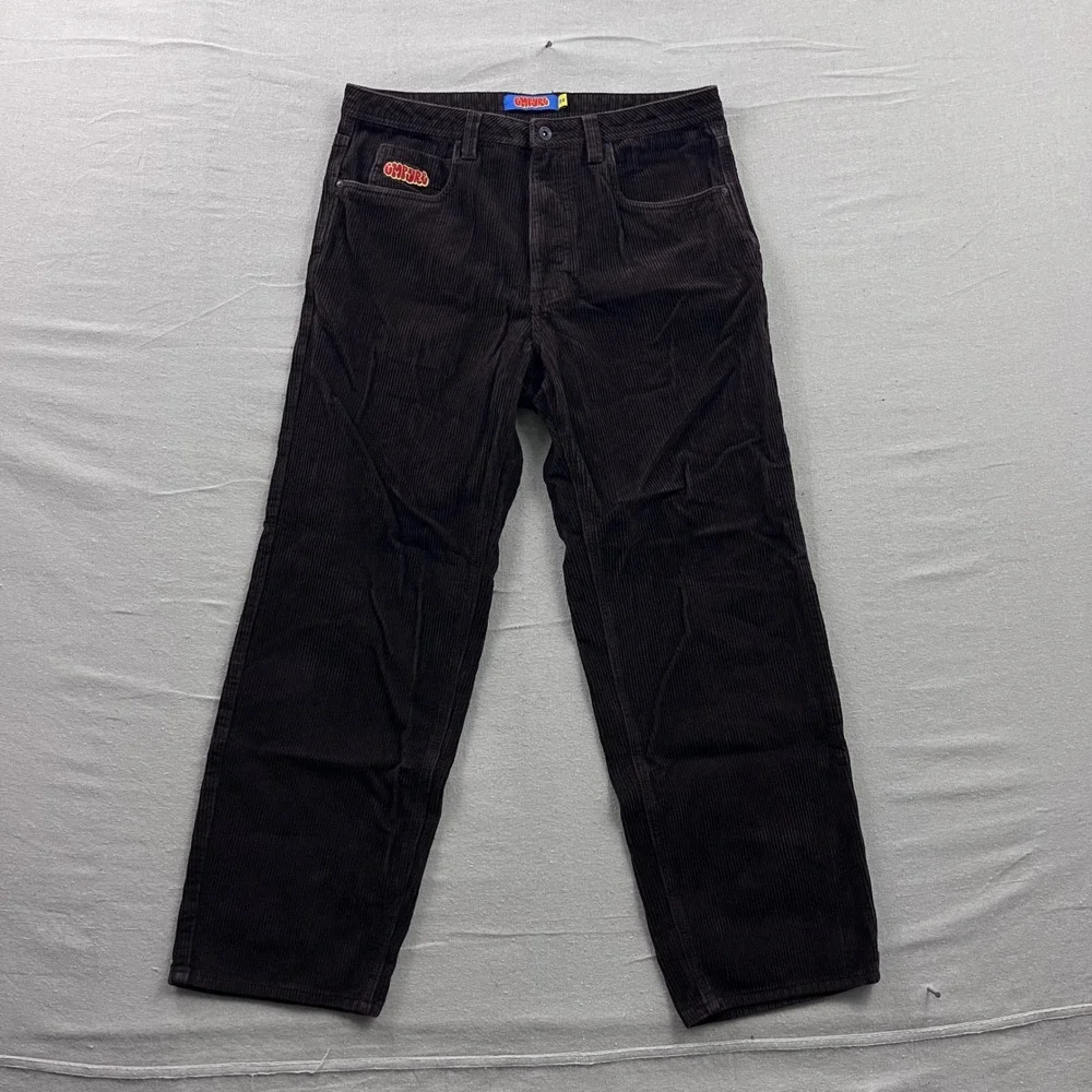 Empyre Relaxed Fit Corduroy Pants Mens 32 Dark Brown Skate Baggy Wide Leg‎